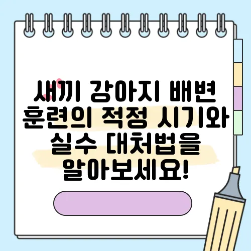 새끼 강아지 배변 훈련의 적정 시기와 실수 대처법을 알아보세요!