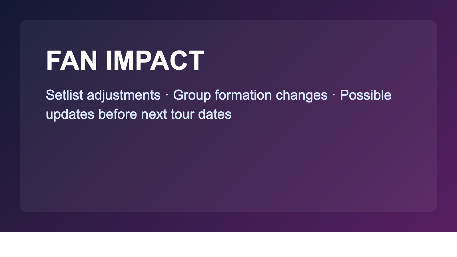 Fan impact summary for TWICE Mina concert update