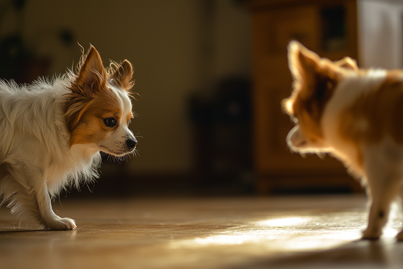 서로 경계하는 수컷들