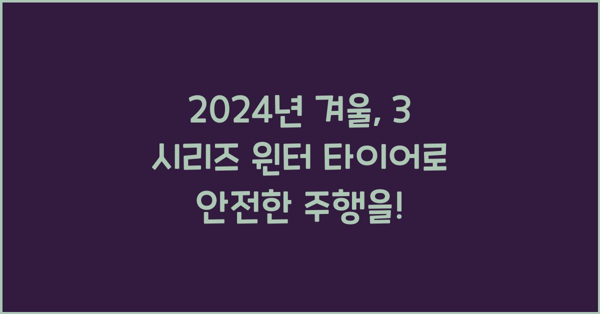 3 시리즈 윈터 타이어