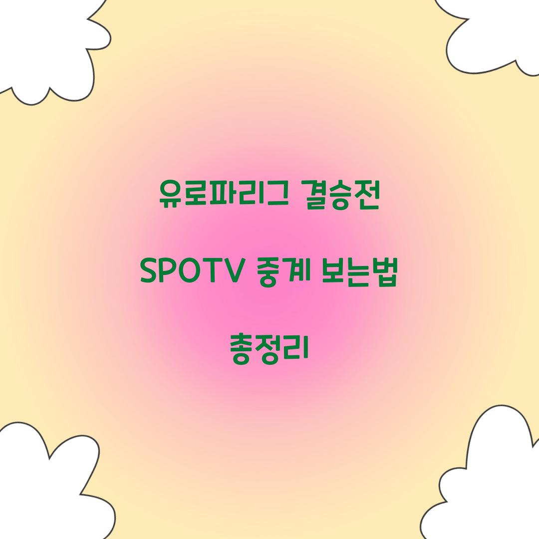 유로파리그 결승전 SPOTV 중계 보는법
