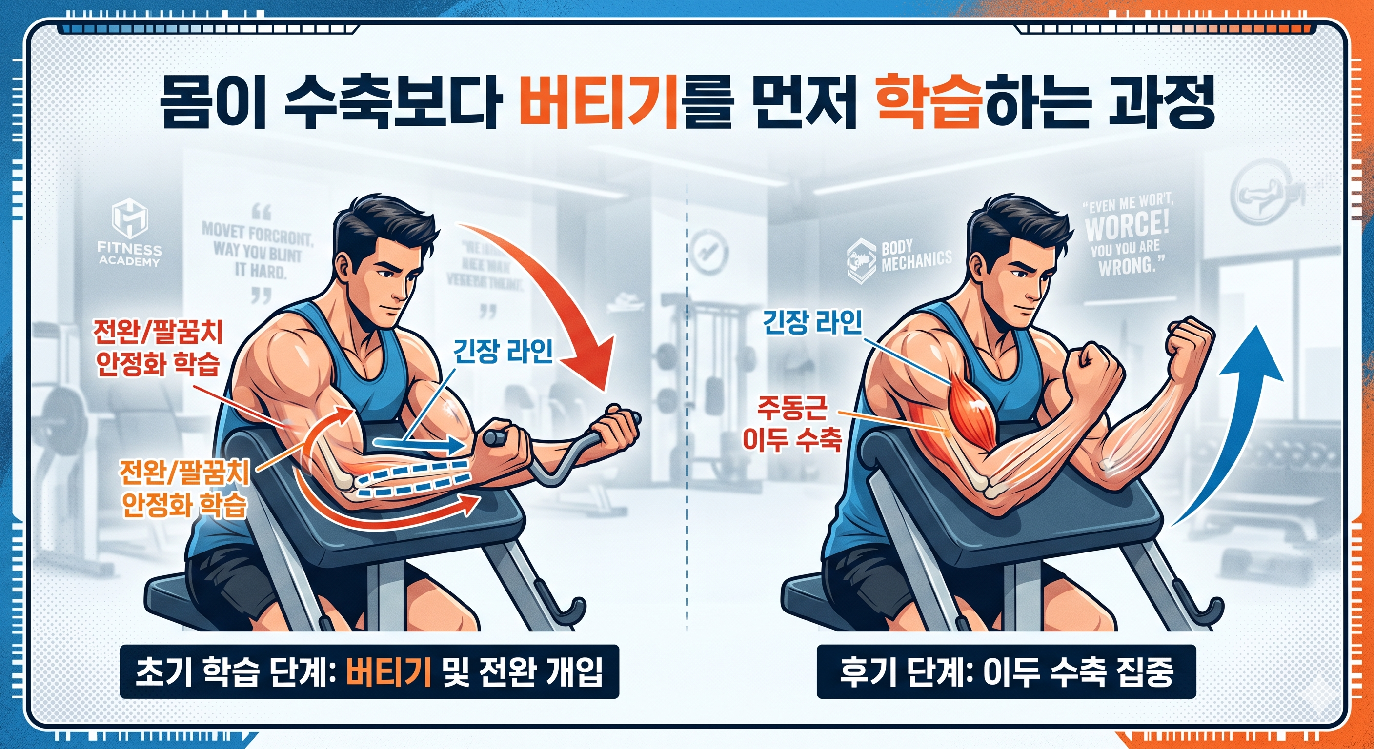 몸이 수축보다 버티기를 먼저 학습하는 과정