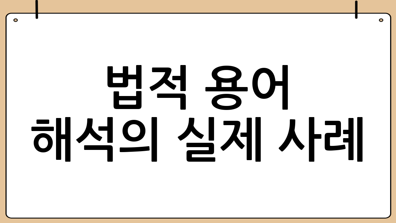 법적 용어 해석의 