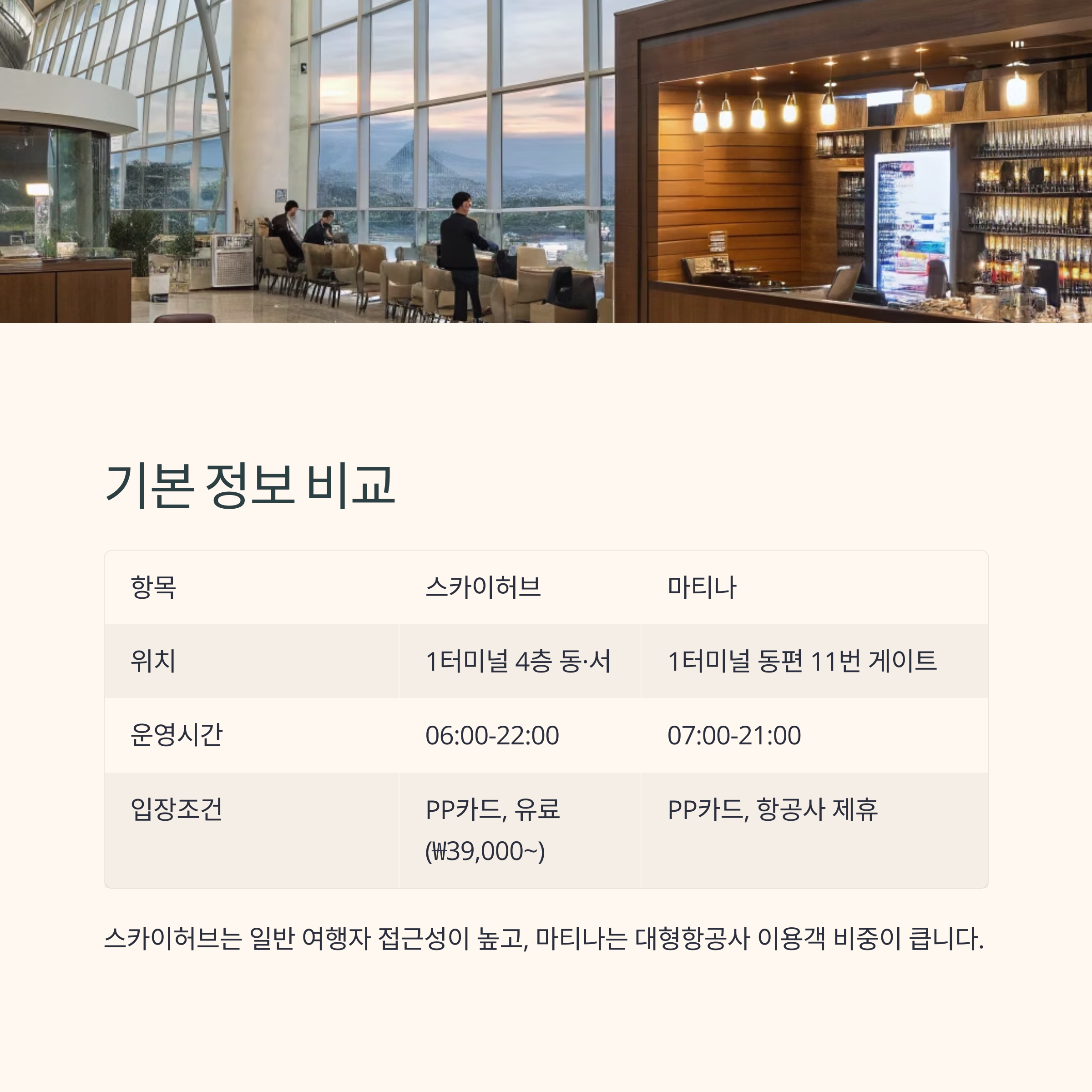 기본 정보 비교