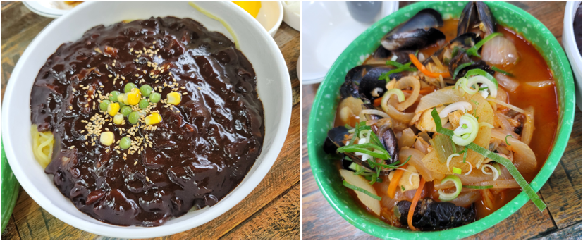 백두산 옛날짜장 짜장면과 짬뽕