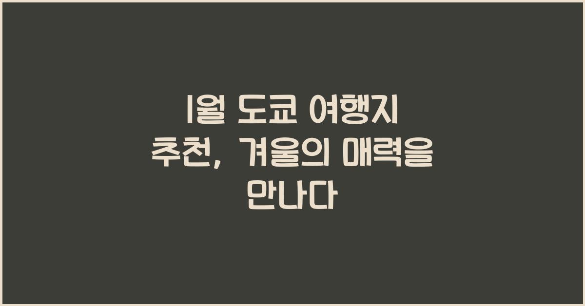 1월 도쿄 여행지 추천