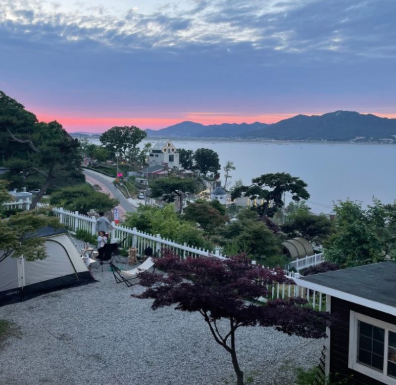 씨사이드힐_캠핑장_석양