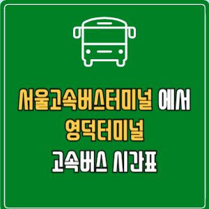 서울고속버스터미널에서 영덕터미널 고속버스 시간표 요금 예매