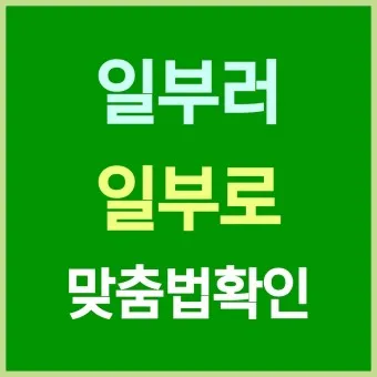 일부러 일부로 맞춤법 뜻 사투리_4