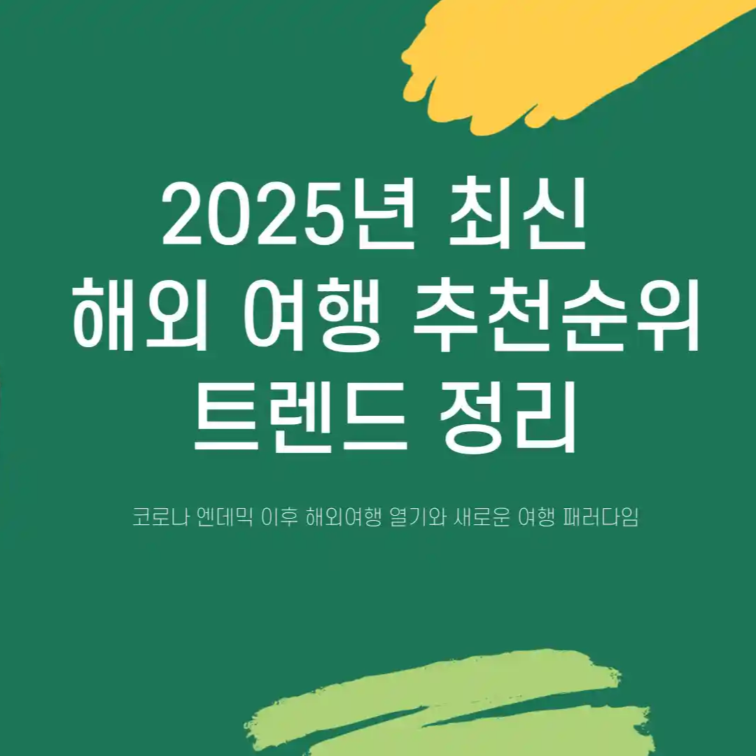 해외 여행 추천순위