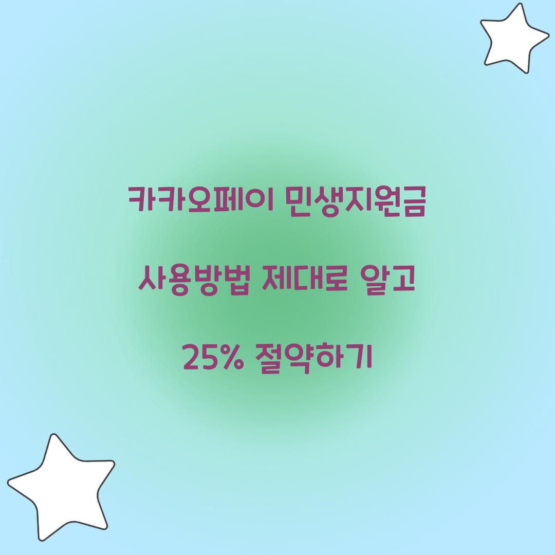 카카오페이 민생지원금 사용방법