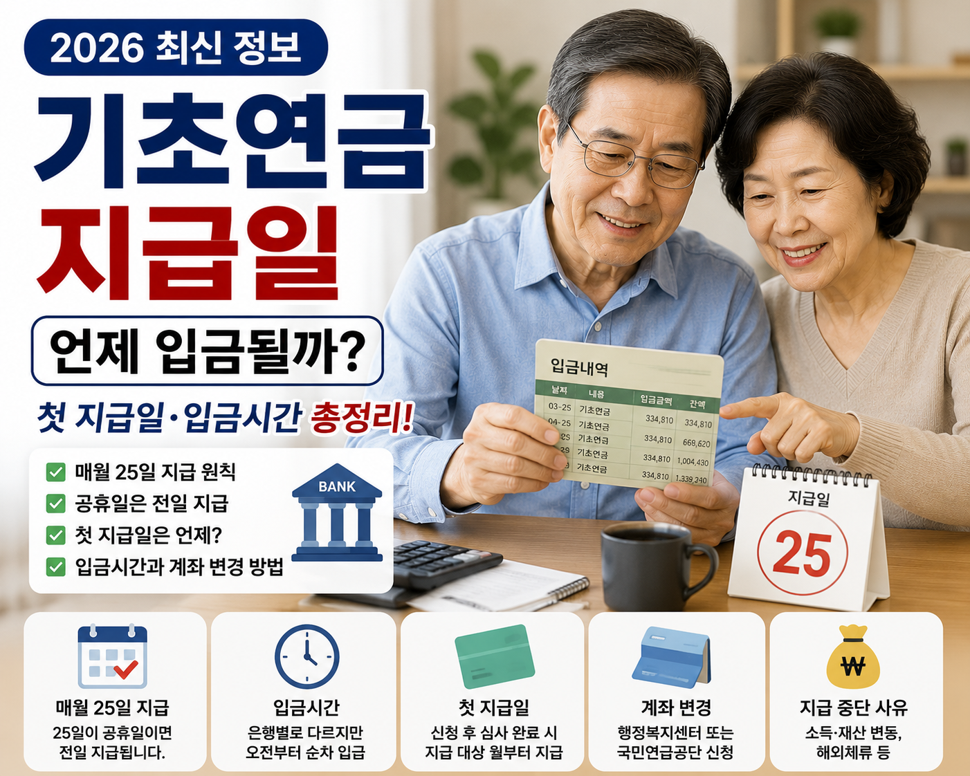 기초연금 지급일 언제 입금될까? 첫 지급일&middot;입금시간 총정리 (2026 최신)