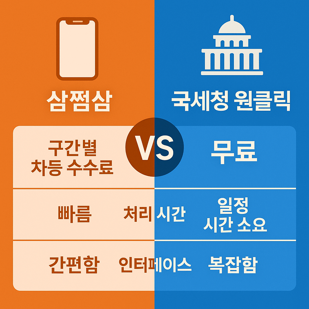 삼쩜삼 국세청 원클릭 서비스 비교