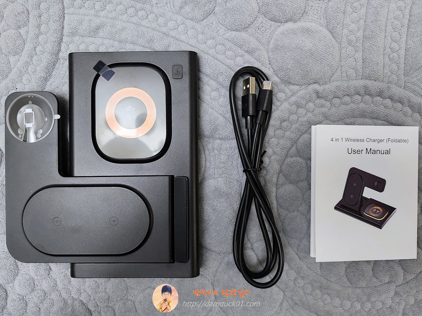 VIKEFON 4 in 1 접이식 무선 충전 스테이션