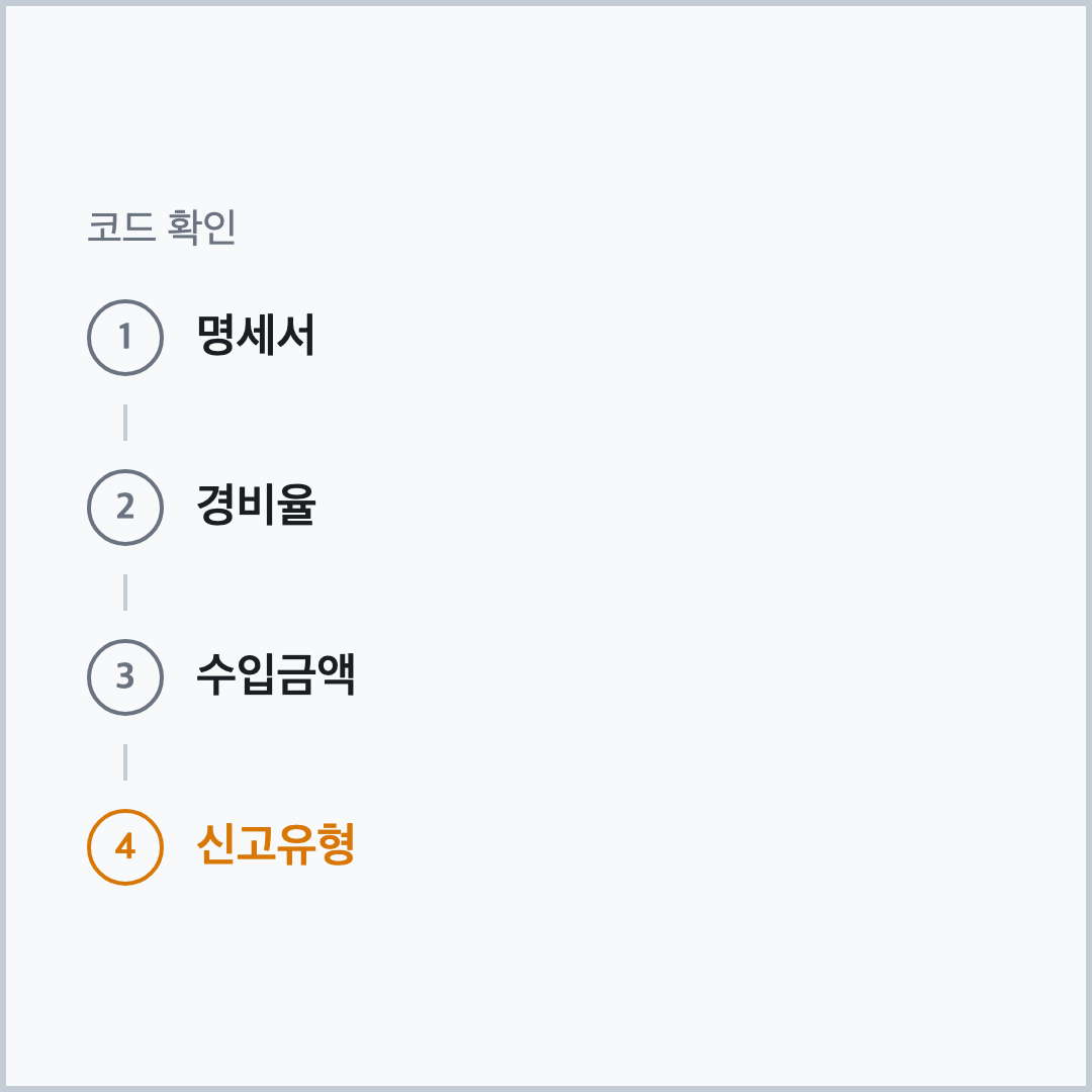 명세서 확인부터 신고유형까지 단순경비율 업종코드 확인 4단계 다이어그램