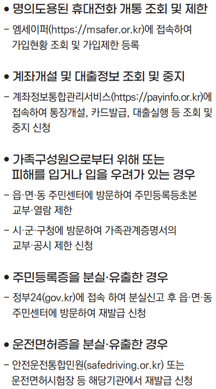 주민등록번호 유출시 피해예방 방법