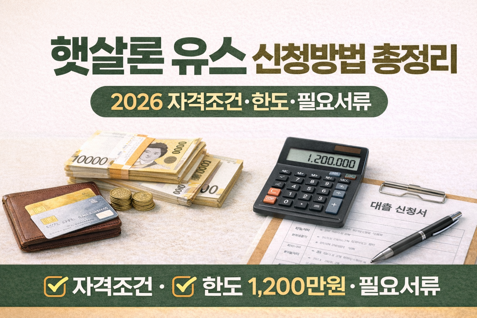 햇살론 유스 신청방법 총정리 (2026 자격조건&middot;한도&middot;필요서류)