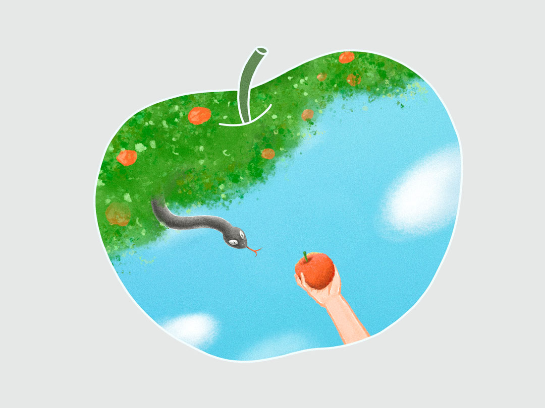 2026년 2월 22일 말씀 카드 성경구절 이미지 ❘ 여자가 쳐다보니 그 나무 열매는 먹음직하고 소담스러워 보였다. (창세 3,6)