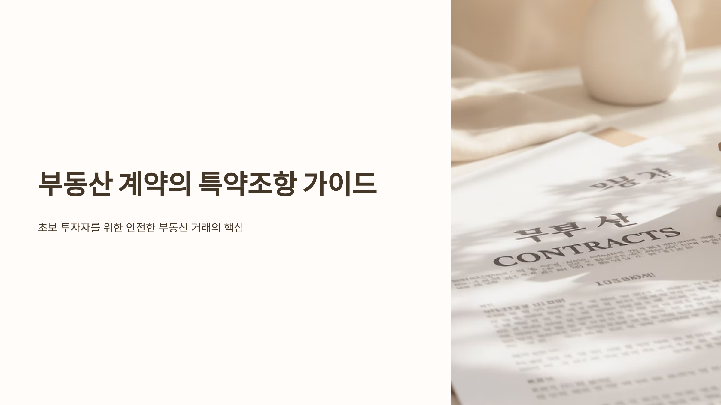 부동산 계약 특약사항 체크리스트