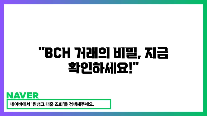 븐스좋상 BCH 대용량 거래 지정
