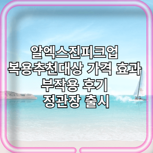 알엑스진피크업 복용추천대상 가격 효과 부작용 후기 정관장 출시