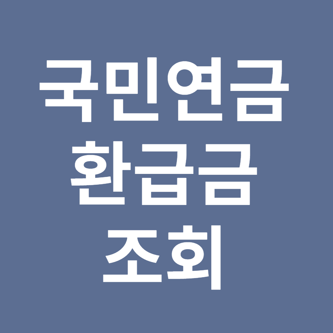 국민연금 환급금 조회