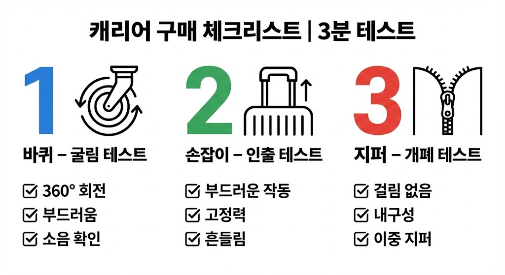 다낭 한시장 캐리어 구매 전 필수 체크 12 (2026 최신)｜바퀴&middot;손잡이&middot;지퍼 &ldquo;불량/바가지&rdquo; 방지