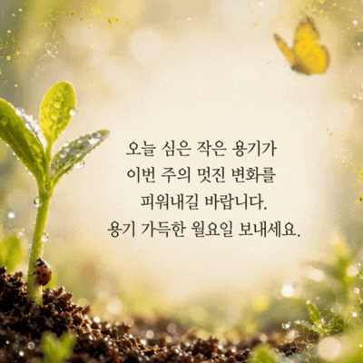 움직이는 월요일 아침 인사말 이미지 움짤 글귀 모음