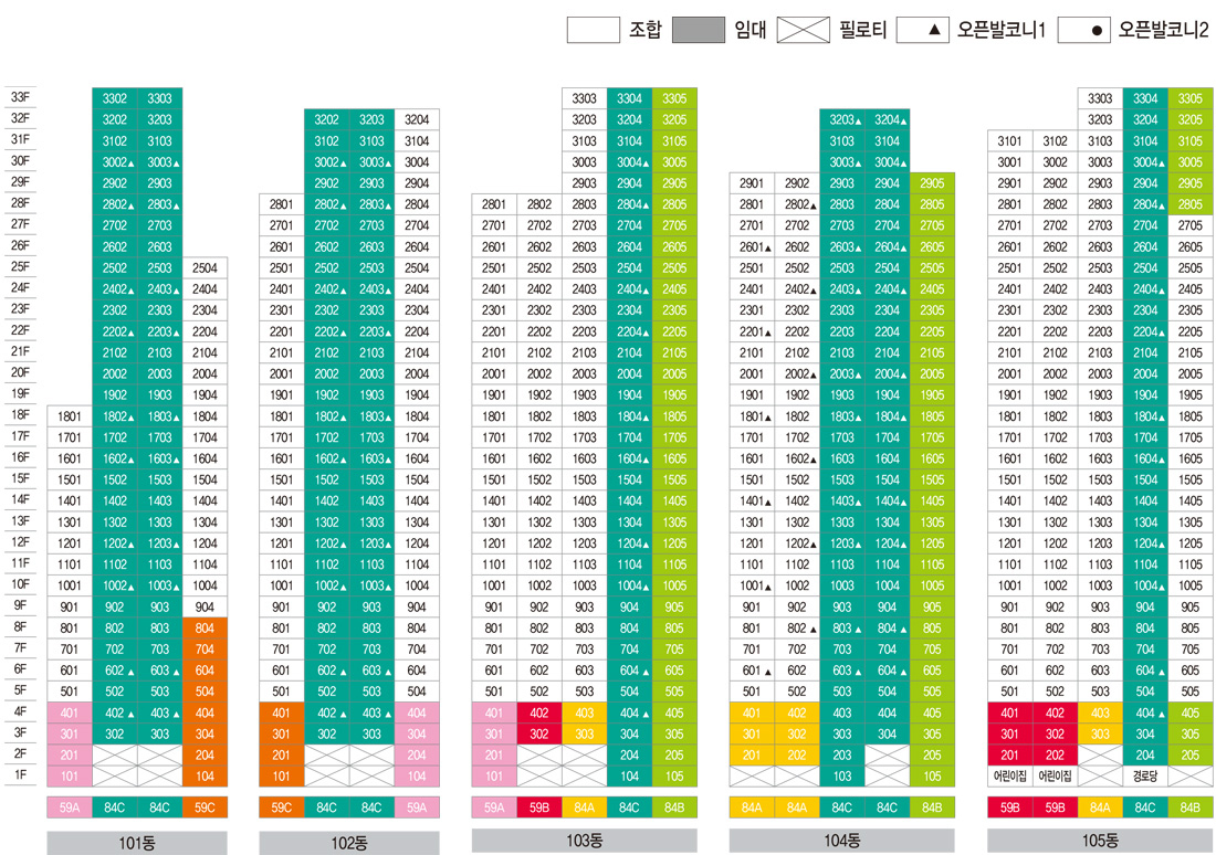 동호수 배치도