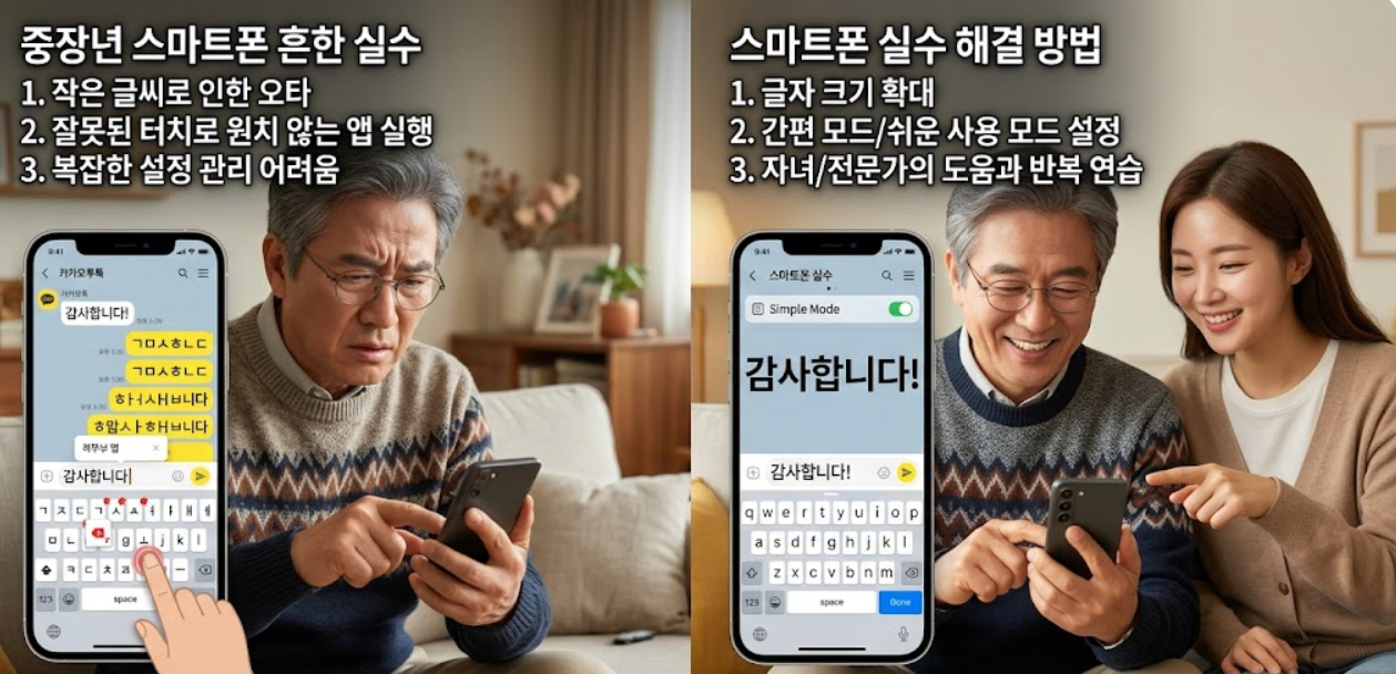 중장년이 자주 실수하는 스마트폰 사용 습관과 해결 방법