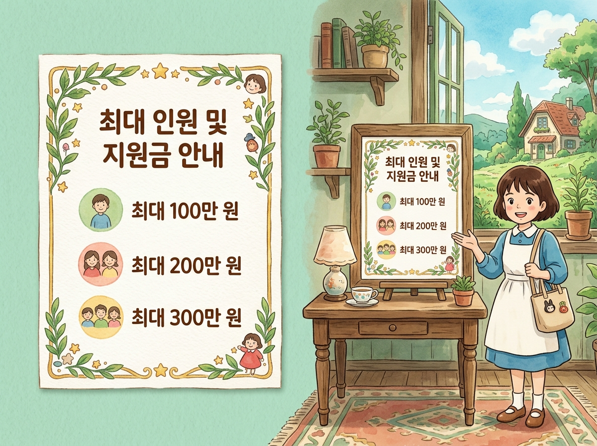 자녀장려금 자녀수별 최대 최소 지급액 표 인포그래픽