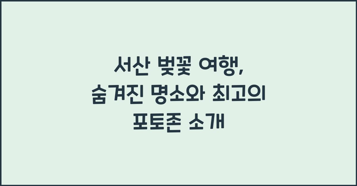 서산 벚꽃 여행