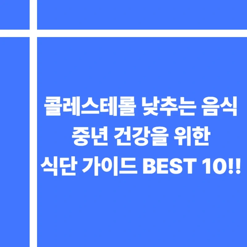 콜레스테롤 낮추는 음식