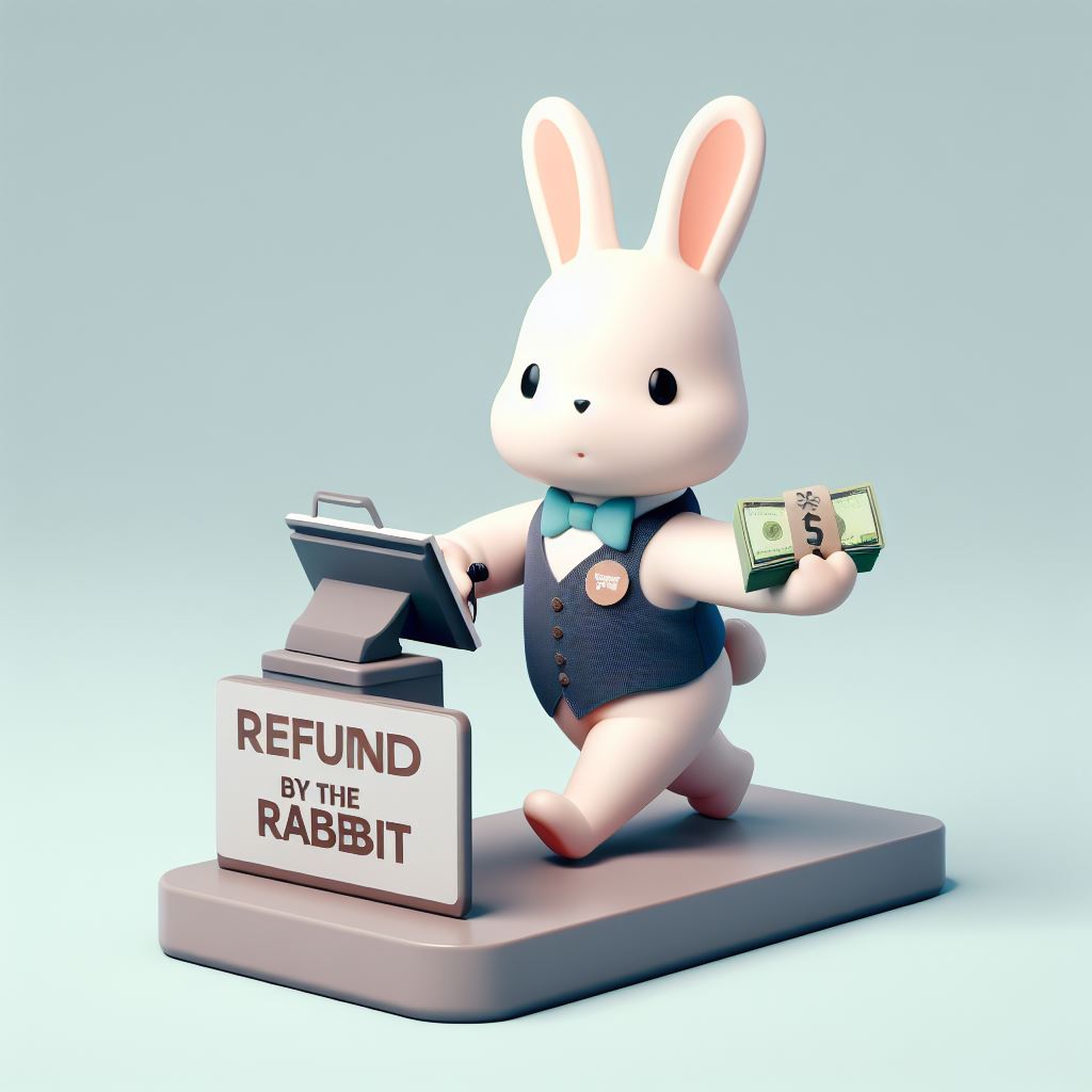 토끼가 환불을 하는 그림 AI 이미지