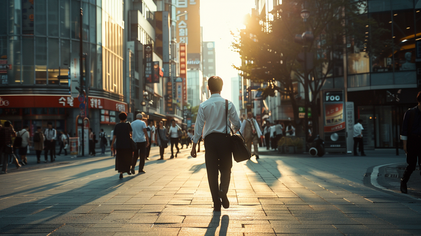퇴근하는 직장인 뒷모습