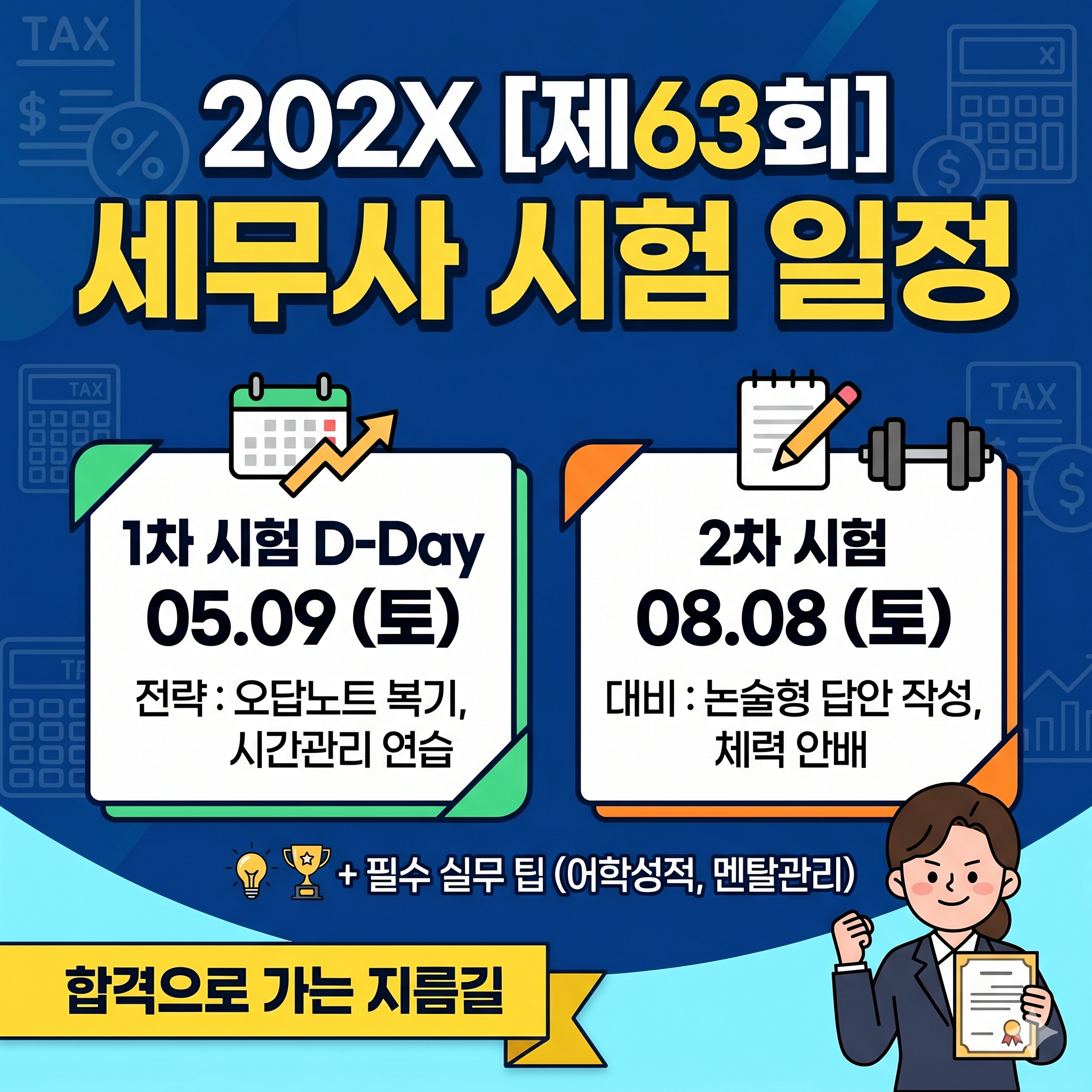 세무사 시험일정 및 차수별 합격 전략 가이드