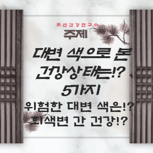 대변 색깔로 살펴보는 건강상태 5가지 녹색(초록색), 검은색, 회색변, 흰색변