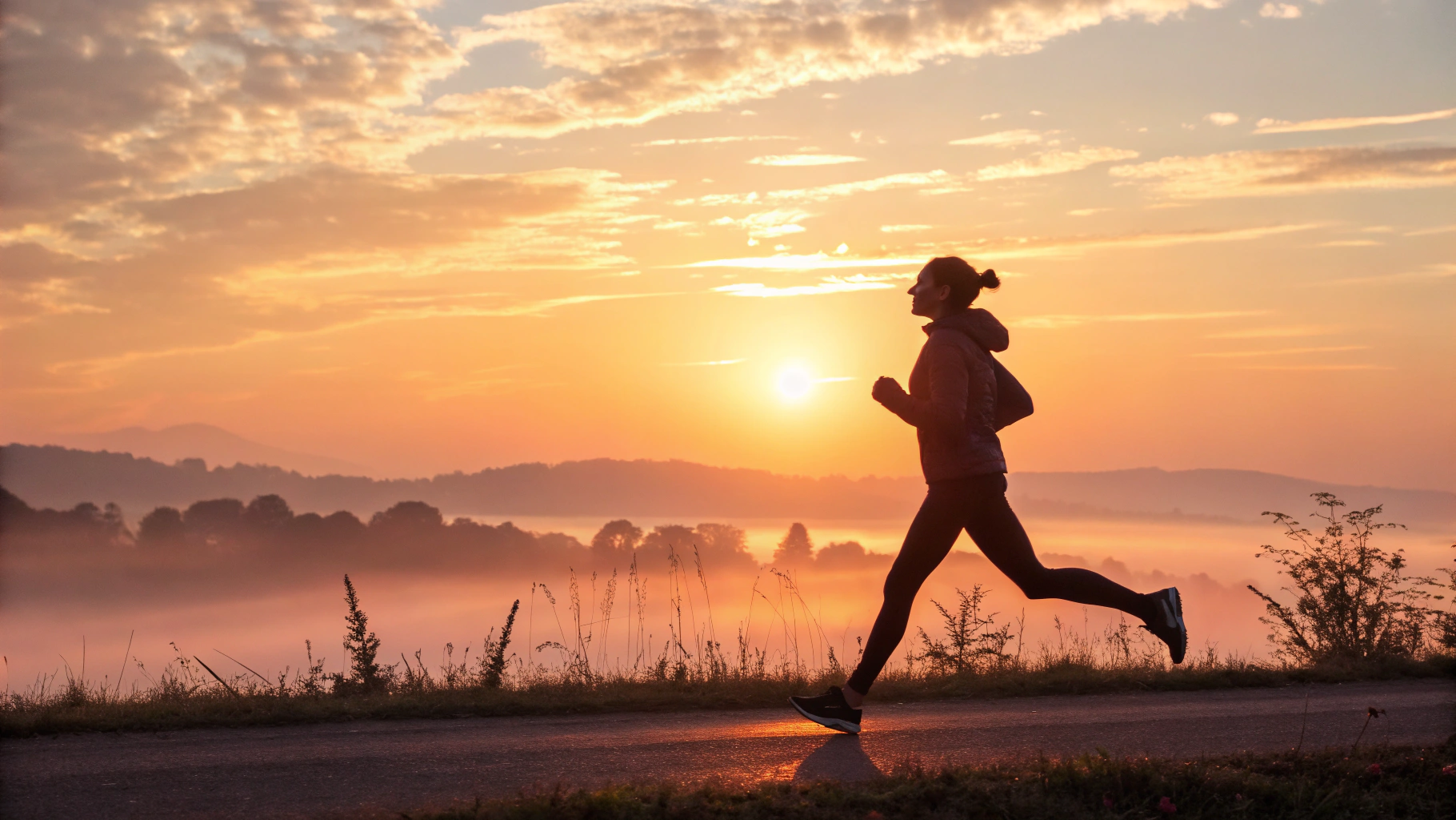 아침 햇살 속 운동