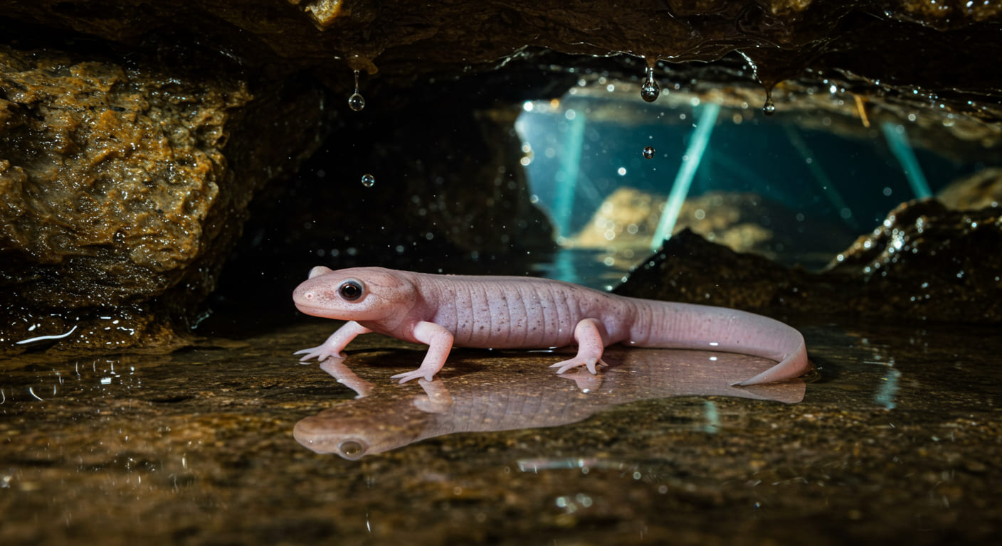 유럽의 도롱뇽 동굴영원 올름 이미지