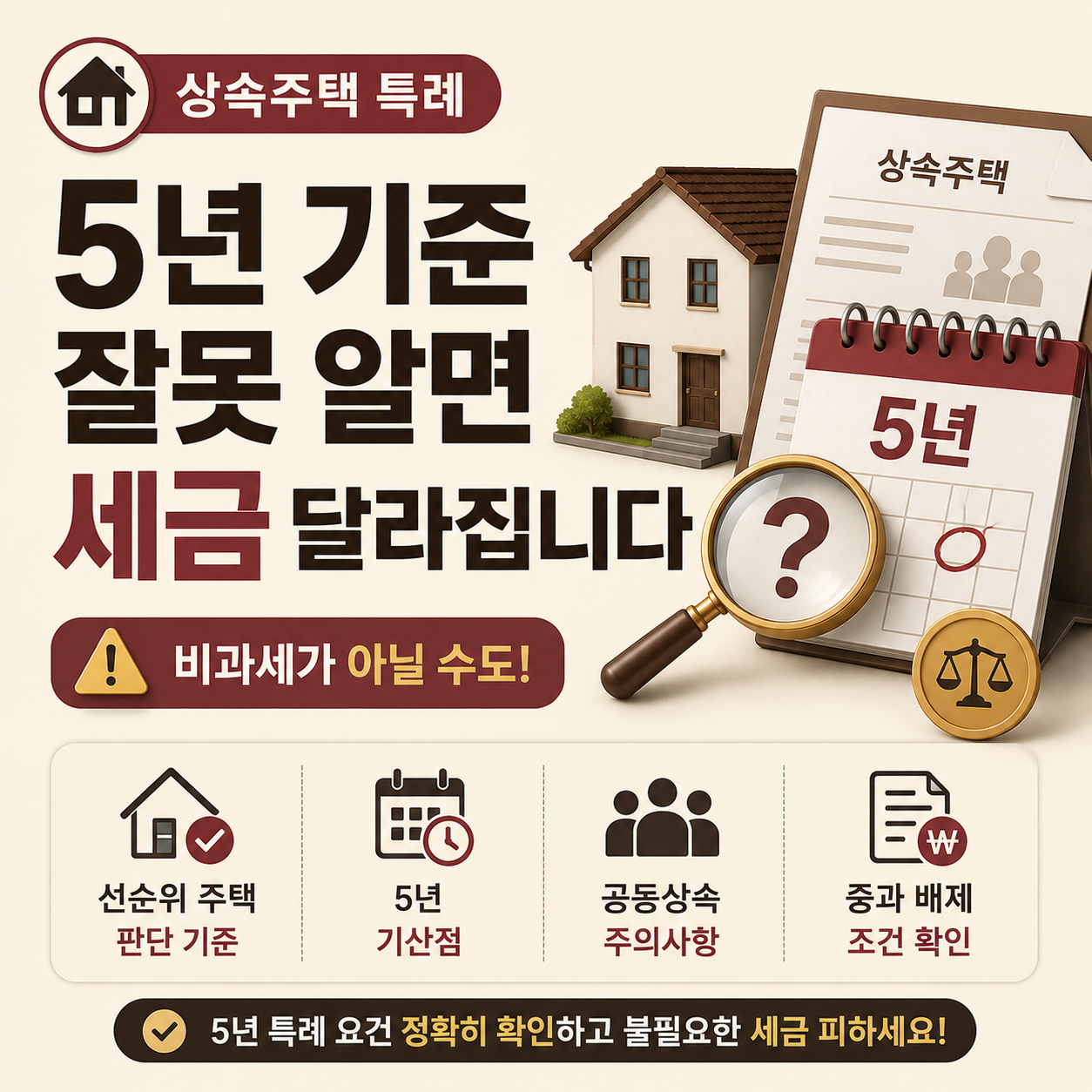 상속주택 특례 적용 여부를 헷갈려하는 모습