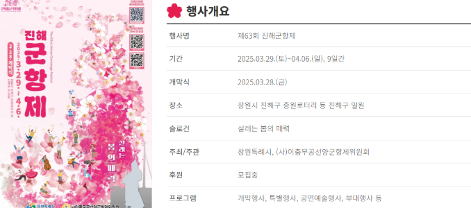 진해 군항제 일정