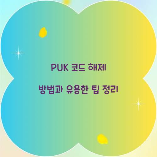 PUK 코드 해제 방법
