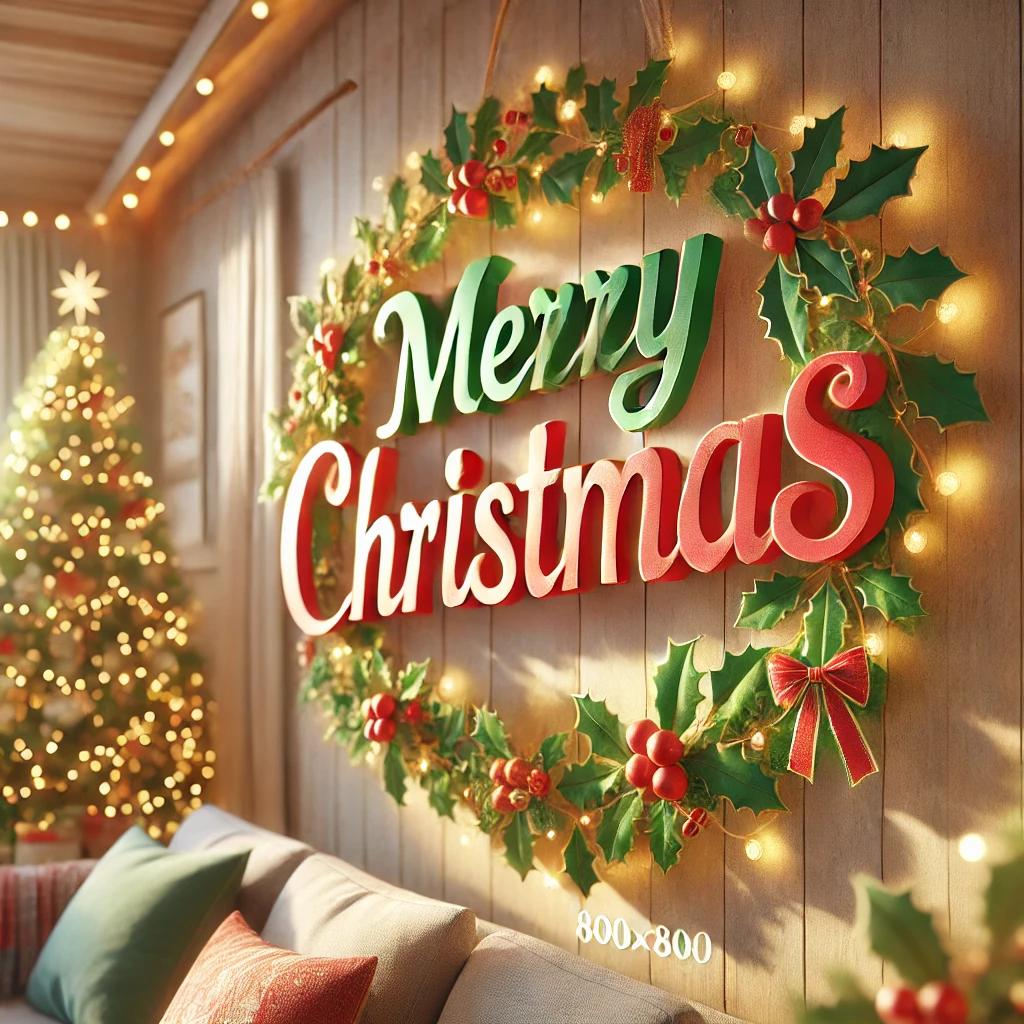 메리 크리스마스 가랜드 무료도안