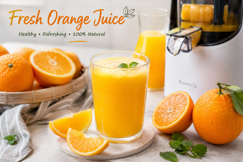 fresh orange juice and kuvings juicer