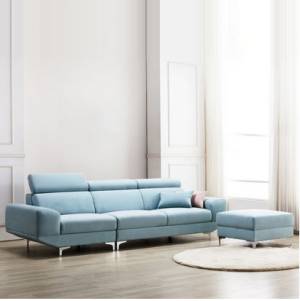 동서가구 티아스 아쿠아텍스 패브릭 4인 소파 + 스툴 방문설치