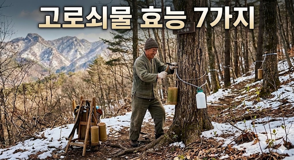 고로쇠 수액을 채취하는 모습과 효능 7가지 안내