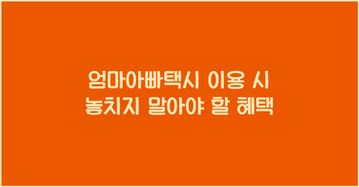 엄마아빠택시 이용