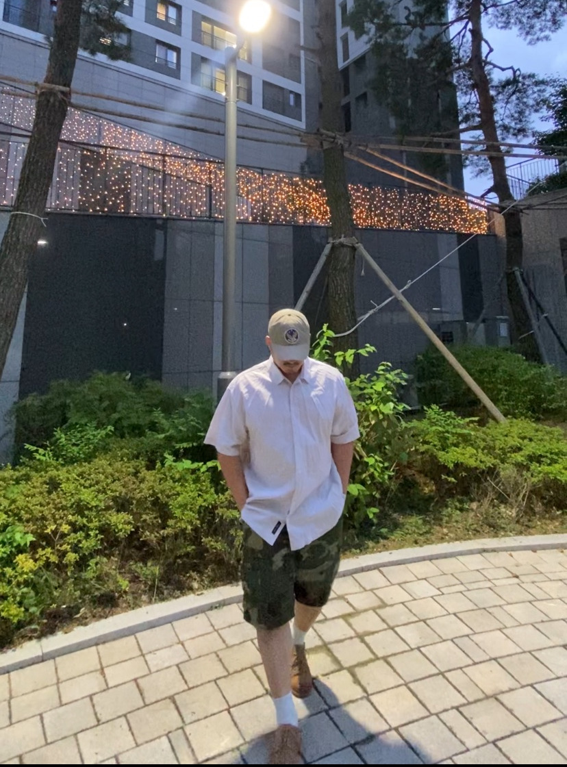 데일리룩('26. 8. 17.)폴로랄프로렌 더블알엘 가먼트다잉 트윌볼캡, 반스 체커보드 반소매셔츠 하와이안셔츠, 로스코 카모 BDU 반바지 팬츠, 야세 YASE 스웨이드 더비슈즈
