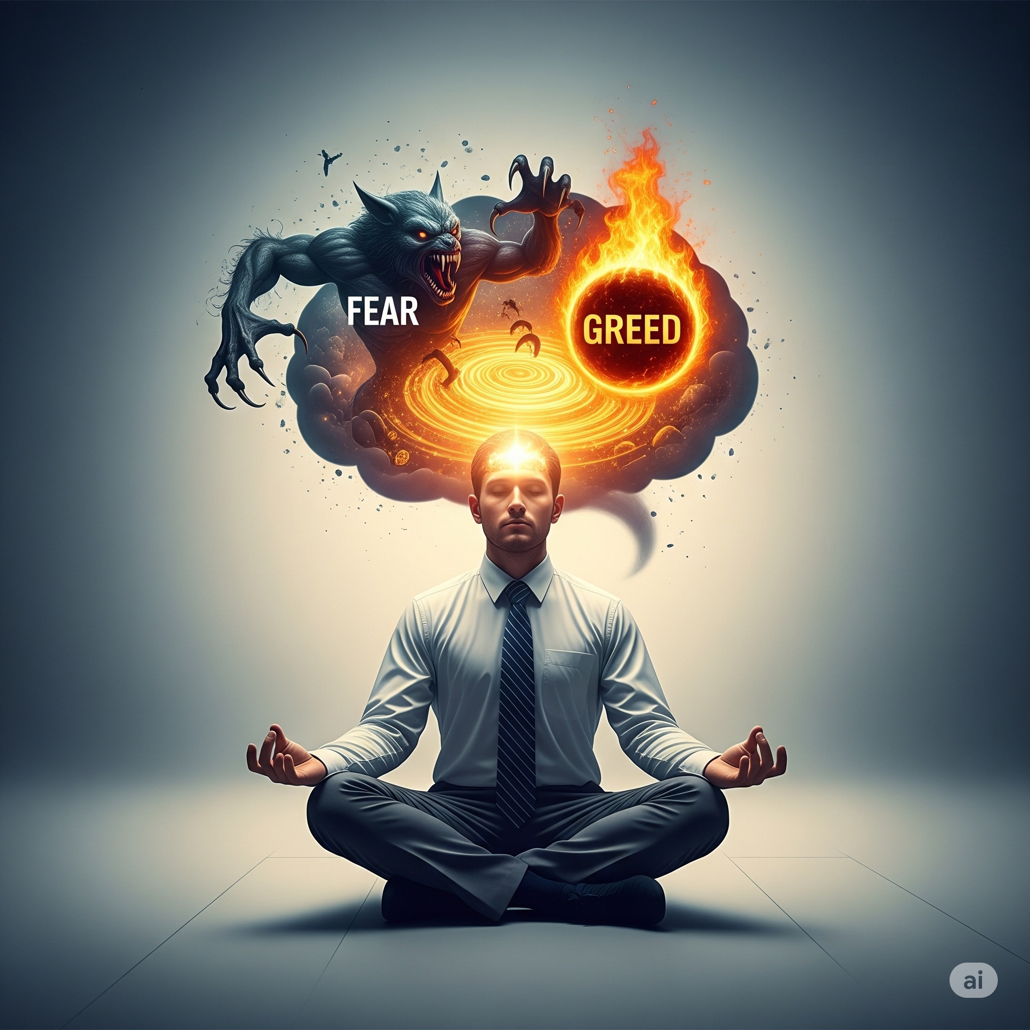 명상을 통해 투자 마인드를 단련하는 사람의 모습