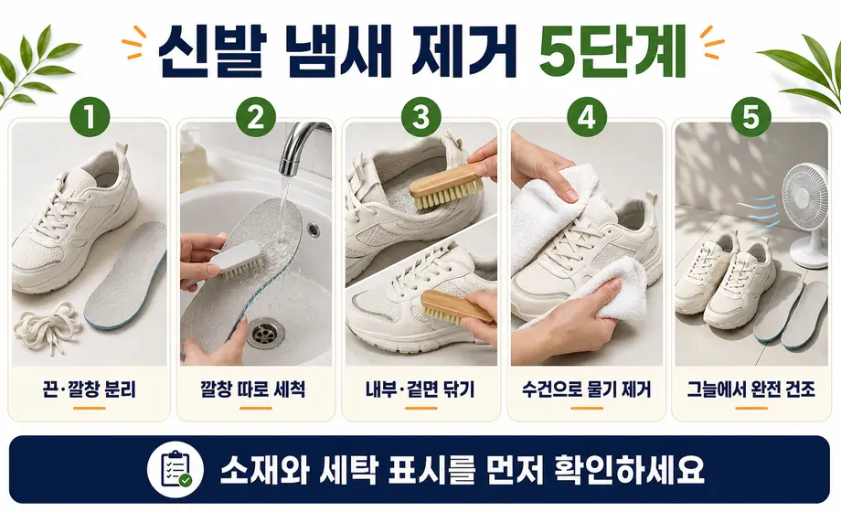 깔창 세척과 내부 청소 등 신발 냄새 제거 방법 5단계